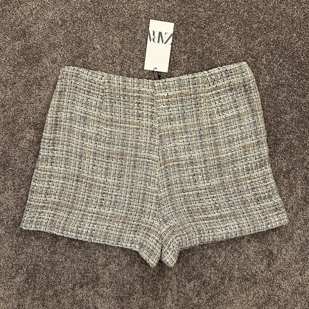 Zara Women's Mini Skort Built-In Shorts Size XL Woven Side Zip Closure NWT - Picture 6 of 14